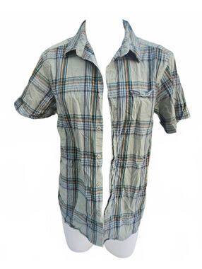 Columbia Men's Large Short Sleeve Plaid Button-Up Shirt